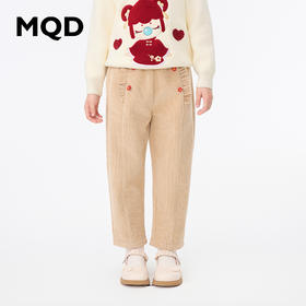 【秒3】【MQD】女童冬季绒感舒适时尚休闲裤子长裤