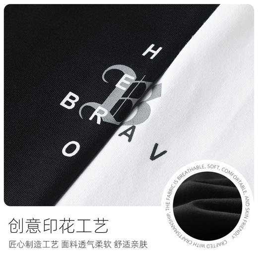 GXG男装【100%棉】秋季哥特字母印花潮流百搭男式休闲圆领t恤K&C 商品图4