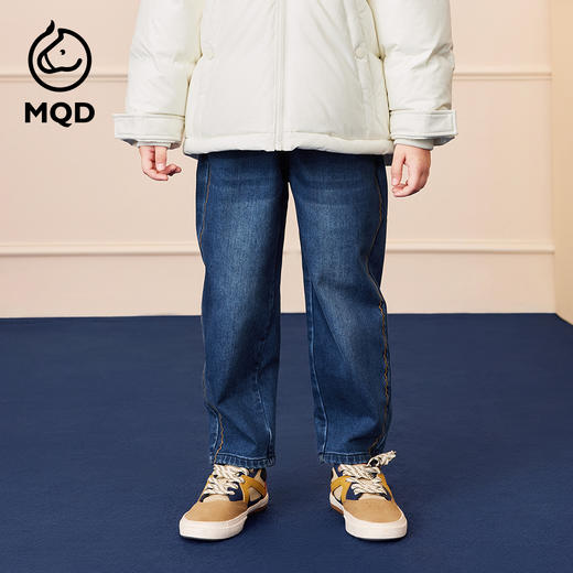 【秒3】【MQD】男童冬季蓄热保暖精致百搭牛仔裤 商品图0