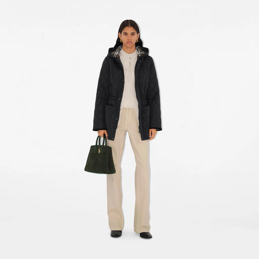 BURBERRY 巴宝莉 女士绗缝尼龙派克棉服 黑色 8105107 A1189 商品图3