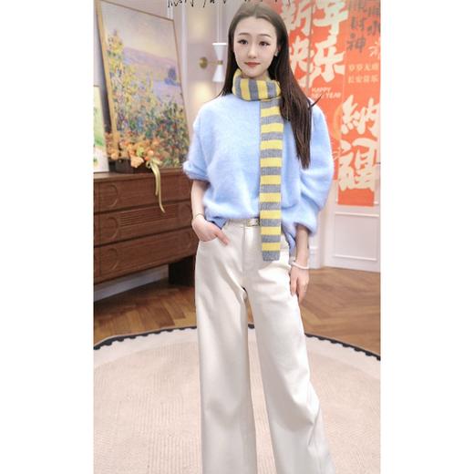 火桐hooton 梵高画笔 2026春款山羊绒拉绒圆领套头衫85839 商品图0