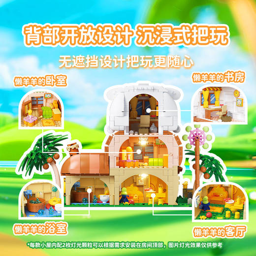 未及喜羊羊与灰太狼懒羊羊联名羊村别墅潮玩积木男女玩具生日礼物 商品图2