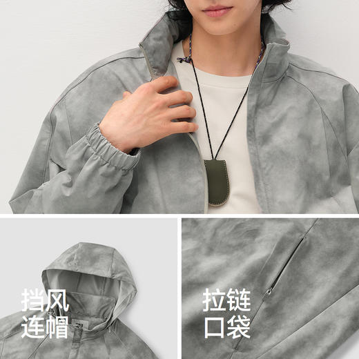 商场同款|森马夹克男春季满印轻量外套2026新款户外运动连帽便服 商品图3