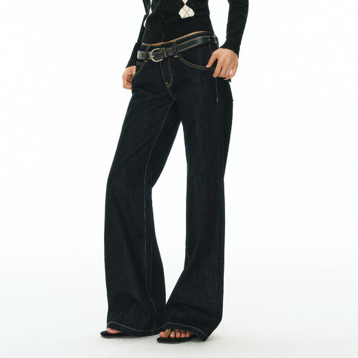 Ariseism 美式复古高级感阔腿牛仔裤女冬季新款长裤子 商品图1