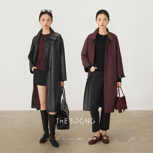 THESOONG|"软若云絮"天丝羊毛手工钉扣十字螺纹长袖上衣HWTX8573 商品图2