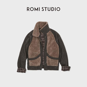 ROMI STUDIO“羊毛摇粒绒”温润质感短款廓形插肩袖外套 RWCWWG6989