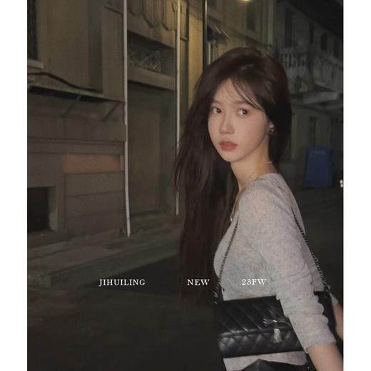 现货 杂色月豆 软糯轻薄纱 绑带简约针织罩衫 商品图2