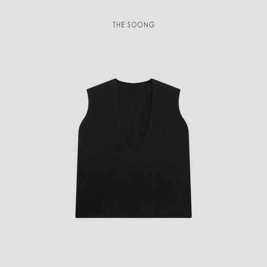 THESOONG|新款高密细腻羊绒羊毛立裁V领无袖马甲HWMJ8583 商品图3
