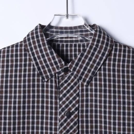 SDSA秋冬新款痞帅男装简约休闲撞色小格子设计长袖衬衫复古百搭 商品图1