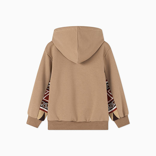 【秒3】【MQD】男童冬季拼接复古学院蓄暖舒适连帽卫衣 商品图5