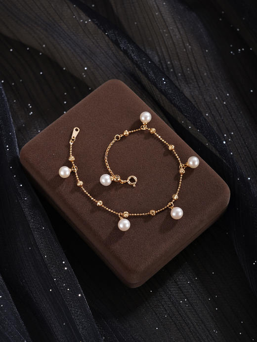 子佩集【星河点梦】银S925珍珠惜王妃手链【MLSL011】6mm珠镀金吊球2601 商品图8