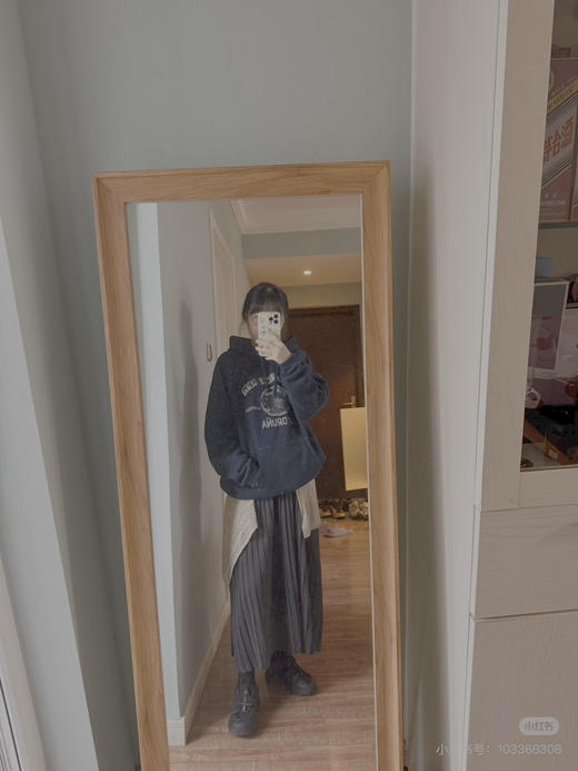 【秒杀价已调 直接拍】45R 日系复古 插肩袖 仿牛仔针织多次水洗 连帽毛圈卫衣 商品图11