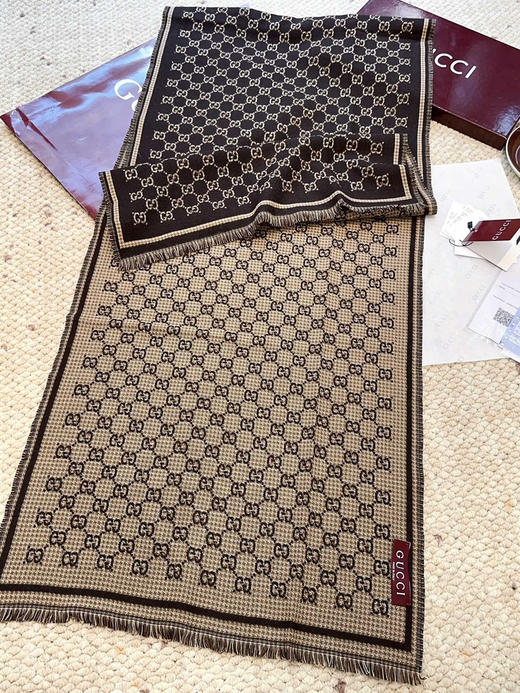 秋冬特惠💰240 古驰围巾【小G双面-Gu秋冬新款，GG时髦复古双面羊毛围巾！！】 商品图6