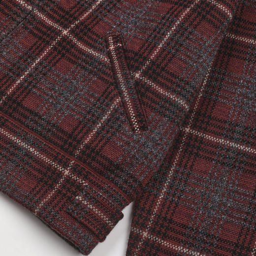 ROMI STUDIO“复古时髦”100%羊毛格纹撞色短款毛织外套 RWDSW62045 商品图3