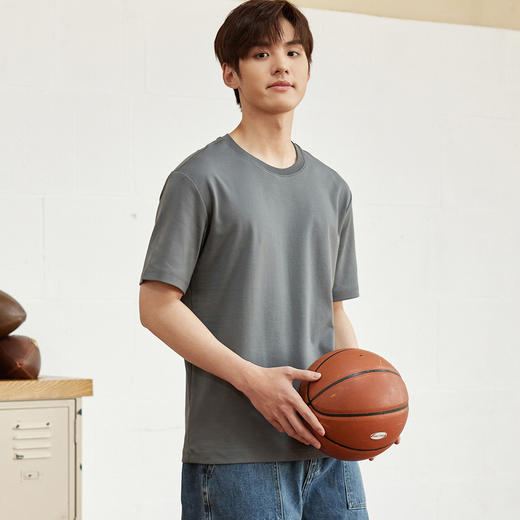 GXG男装夏季时尚简约字母休闲百搭男士圆领短袖t恤K&C 商品图10