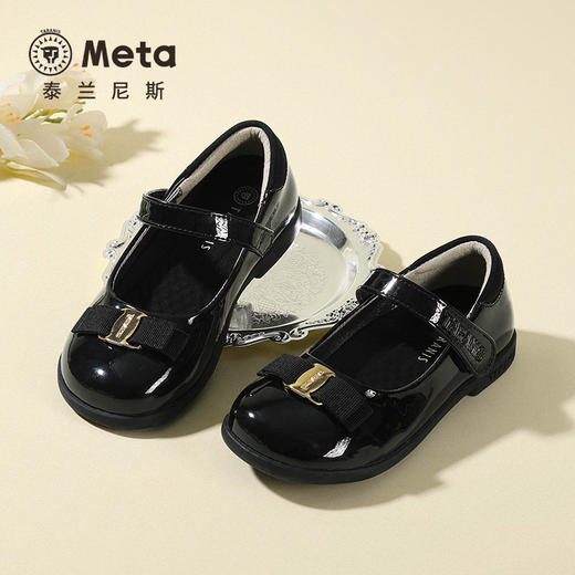 泰兰尼斯春季新款公主鞋女童黑色软底皮鞋洋气演出鞋精致时尚单鞋M03X6A9057 商品图4