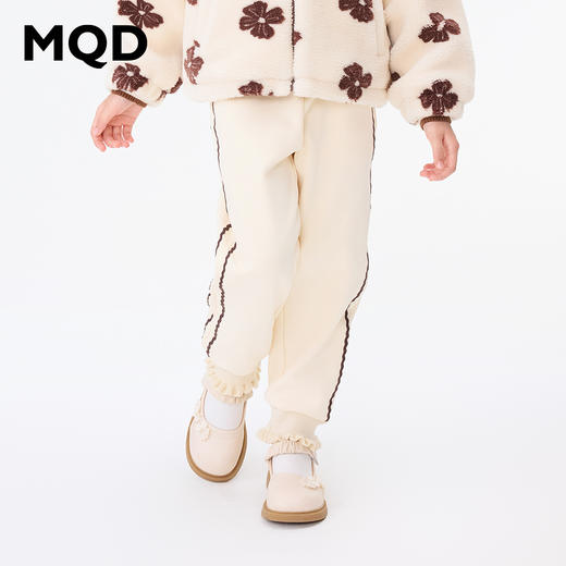 【秒3】【MQD】女童冬季波浪织带运动休闲针织长裤 商品图3