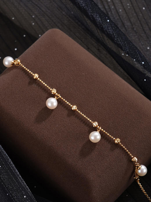子佩集【星河点梦】银S925珍珠惜王妃手链【MLSL011】6mm珠镀金吊球2601 商品图4