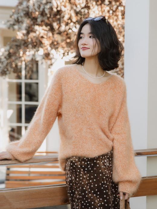 无缝一体26支纯羊毛拉绒V领毛衫FCG1WST057 商品图1