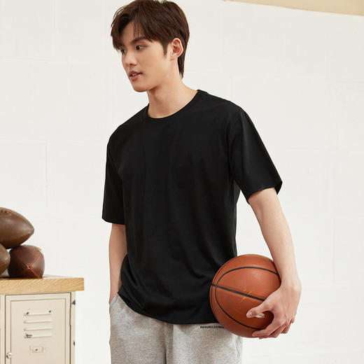 GXG男装夏季时尚简约字母休闲百搭男士圆领短袖t恤K&C 商品图1