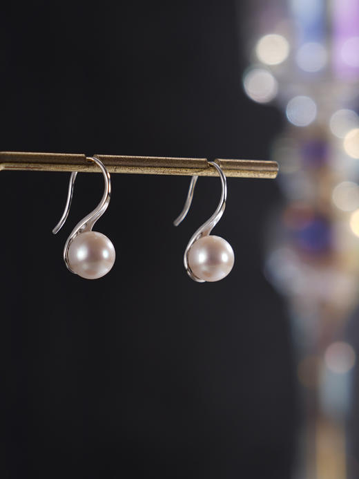 子佩集【极简之光】银S925珍珠惜王妃耳环【E1596C】7mm珠双色单珠2601 商品图8