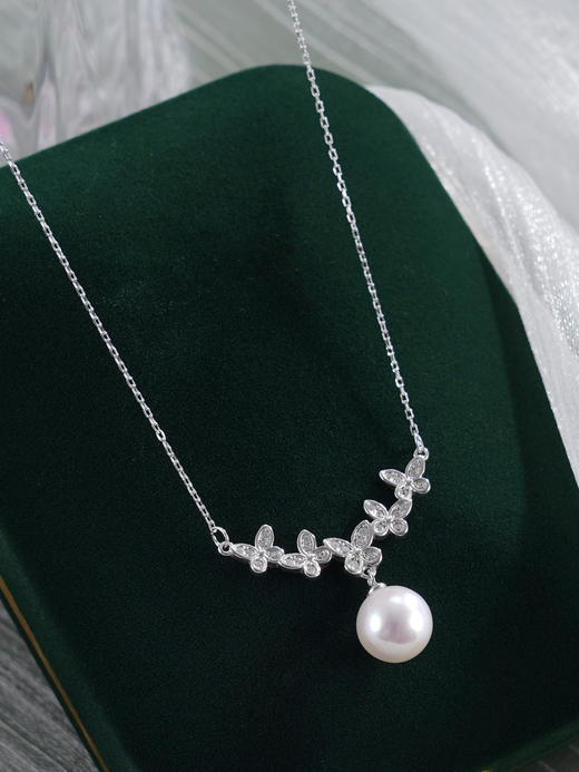 子佩集【蝴蝶微醺】银S925珍珠惜王妃套链【MLTL009】8.5mm珠蝴蝶一字2601 商品图3