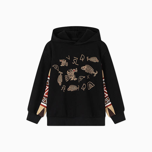 【秒3】【MQD】男童冬季拼接复古学院蓄暖舒适连帽卫衣 商品图6