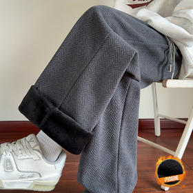 【YW】无忧购休闲裤男秋冬季加厚卫裤宽松直筒运动裤加绒裤子833（截单后3-5天发货）