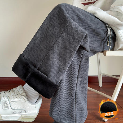 【YW】无忧购休闲裤男秋冬季加厚卫裤宽松直筒运动裤加绒裤子833（截单后3-5天发货） 商品图0