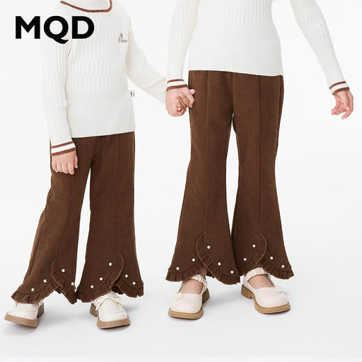 【秒3】【MQD】女童冬季甜美可爱花边休闲针织长裤 商品图0