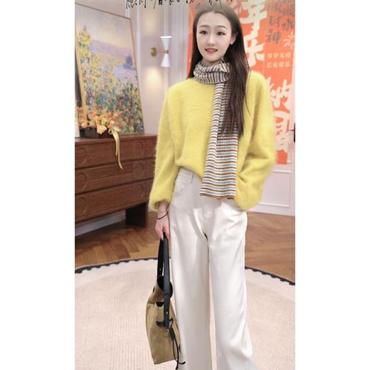 火桐hooton 梵高画笔 2026春款山羊绒拉绒圆领套头衫85839 商品图5