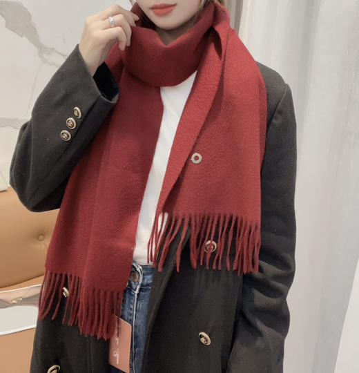 秋冬特惠💰460 诺悠翩雅围巾 经典“水波纹”素色羊绒围巾 商品图7