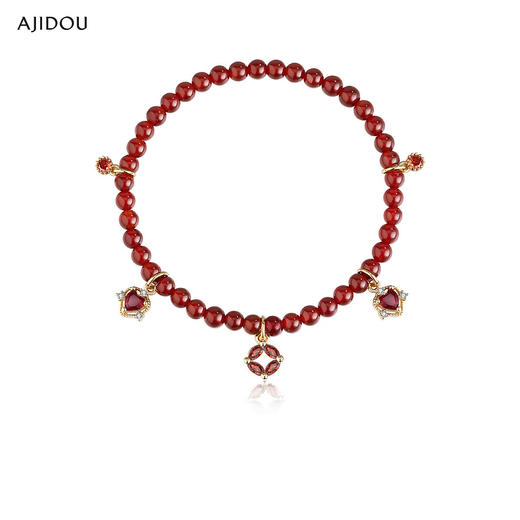 AJIDOU阿吉豆新年红色系列红玛瑙合金手链AB25J0225D10【48h发货】 商品图3