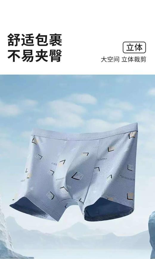 男士弹力棉精梳棉长绒棉印花包头平角内裤四角裤Y174 商品图5