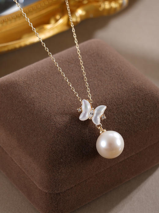 子佩集【蝴蝶曦光】银S925珍珠惜王妃套链【MLTL021】10mm珠镀金蝴蝶2601 商品图5