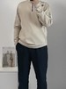 清仓处理 ~只有米色mlxlxxl付款减库存！DES跑步系列运动健身男士半拉链针织空气棉套头衫 商品缩略图2