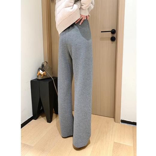 一片式毛呢裤！2026客供斜纹醋酸羊毛一体绒毛边加厚直筒休闲裤！ 商品图3