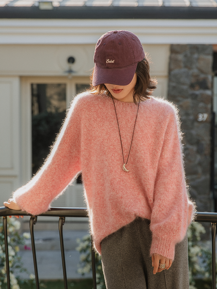 无缝一体26支纯羊毛拉绒圆领毛衫FCG1WST058