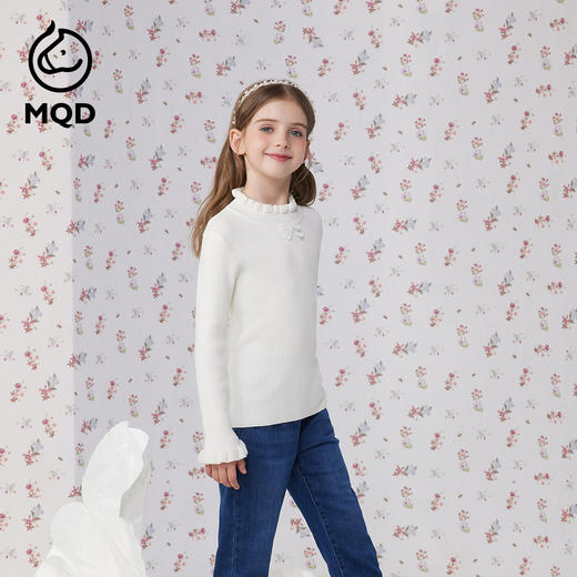 【秒2】【MQD】女童冬季甜美可爱木耳边针织衫毛衣 商品图1