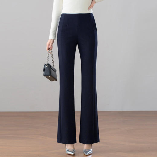 「自」全新升级【铂金会员146/天猫199/差价53】(20845)洛诗琳轻熟风高腰西装裤2026春季新款气质修身显瘦微喇长裤 商品图1