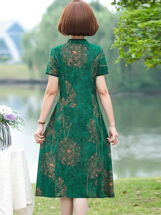 「断码清仓」新款妈妈宽松印花短袖改良旗袍 XL码  ZFYY301 商品图1