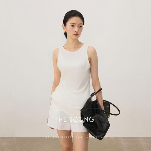 THESOONG/春季新品极简小背心女士软糯亲肤弹力羊毛背心7761 商品图0