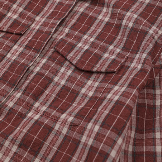 ROMI STUDIO“松弛复古”全棉水洗做旧格纹翻领工装衬衫 RWDSSU1674 商品图3