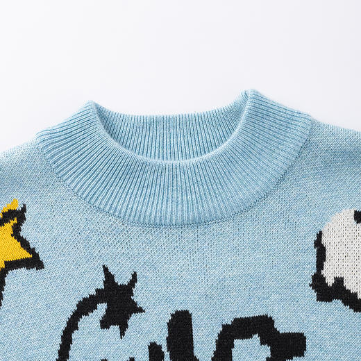 【MQD】男童冬季童趣潮酷提花舒适半高领针织衫 商品图5