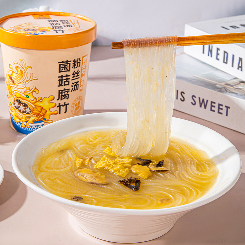 老爸的梦想 粉丝汤 菌菇腐竹、竹盐番茄、麻辣藤椒 75g/桶 红薯杂粮面 80g/桶