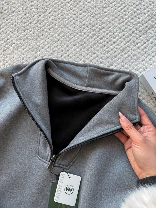 VIVI水貂绒半拉链男生打底卫衣 商品图9