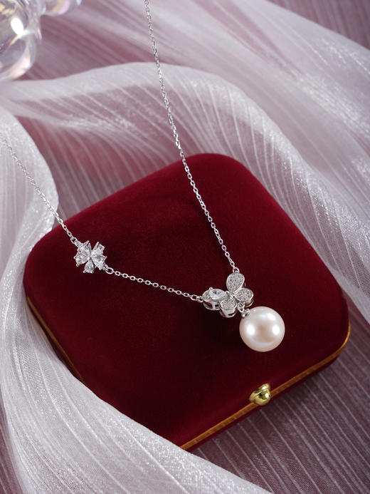 子佩集【花蝶之遇】银S925珍珠惜王妃套链【MLTL025】10mm珠蝴蝶五瓣花2601 商品图2