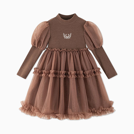 【秒2】【MQD】女童冬季复古蓬松舒适休闲长袖连衣裙 商品图5