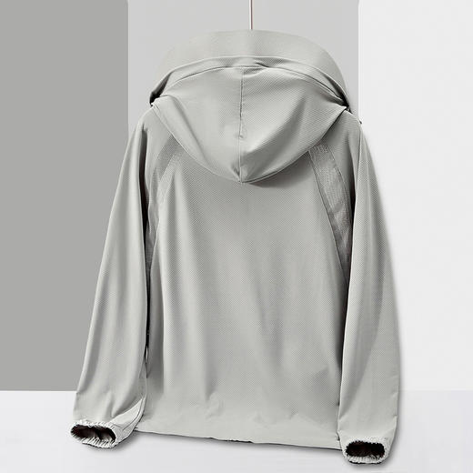 GXG男装25夏季时尚拼接设计拉链口袋舒适柔软连帽防晒服K&C 商品图5