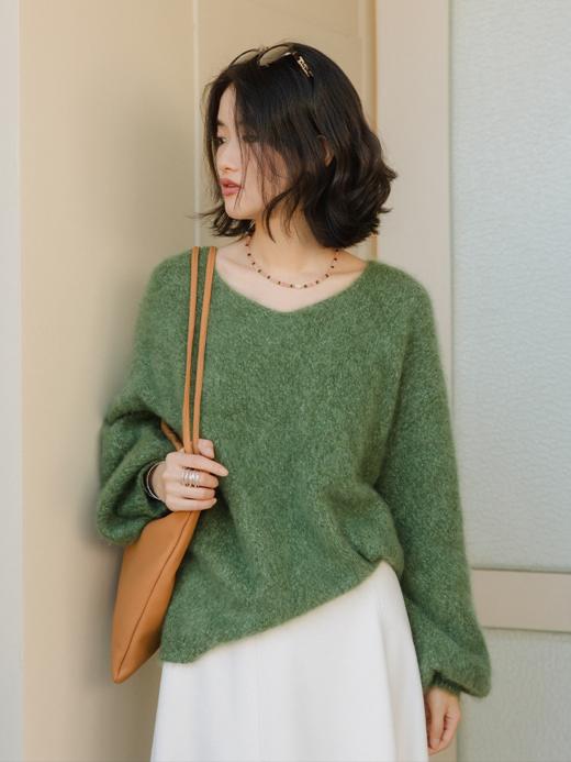 无缝一体26支纯羊毛拉绒V领毛衫FCG1WST057 商品图12